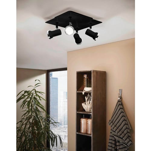 Eglo LED-Spot 4er Tamara GU10 Schwarz-Klar