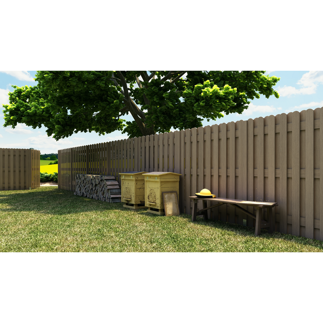 Bohlenzaun KDI 90 cm x 180 cm Grau