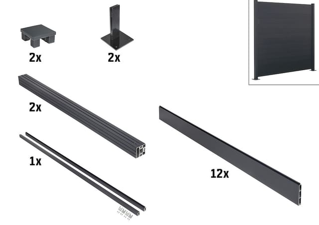 Floraworld Steckzaun-Set Aluminium 180 cm x 180 cm zum Aufdübeln