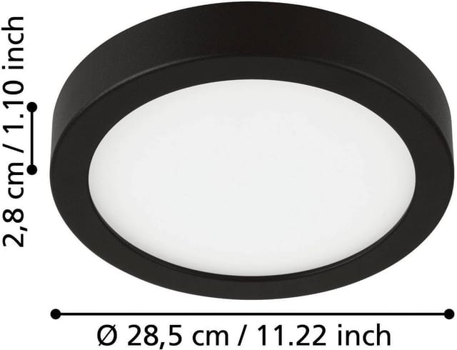 Eglo LED-Aufbauleuchte Fueva 5 Schwarz-Weiß Ø 28,5 cm, 20 W