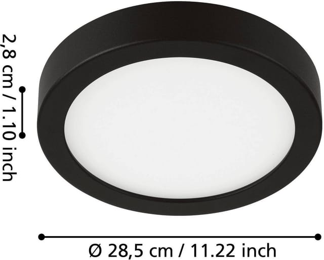 Eglo LED-Aufbauleuchte Fueva 5 Schwarz-Weiß Ø 28,5 cm, 20 W, IP44