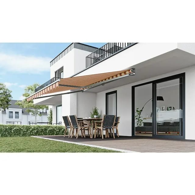 Spettmann Gelenkarmmarkise Star Fix B 250 cm x T 200 cm Orange-Rot Gestreift