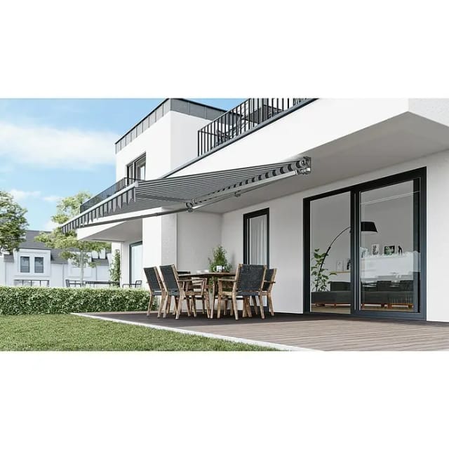 Spettmann Gelenkarmmarkise Star Fix B 250 cm x T 200 cm Grau Gestreift