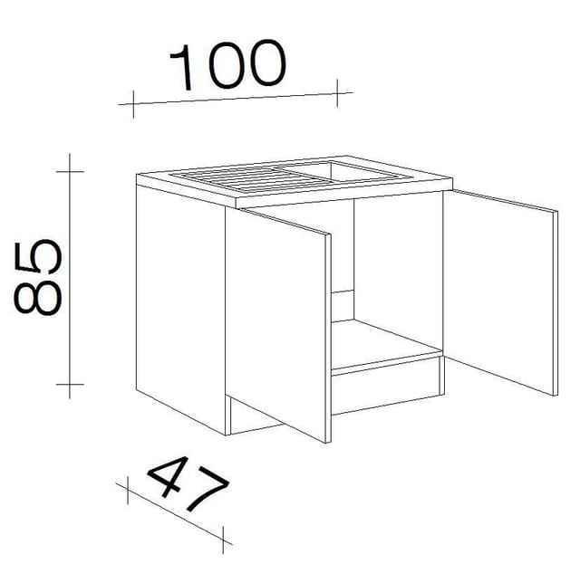 Flex-Well Classic Küchen-Spülenunterschrank 100 cm Oslo Sonoma Eiche