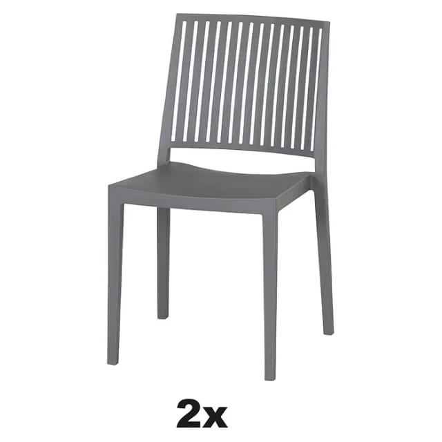 Siena Garden Stapelstuhl-Set Lane 2-teilig Grau