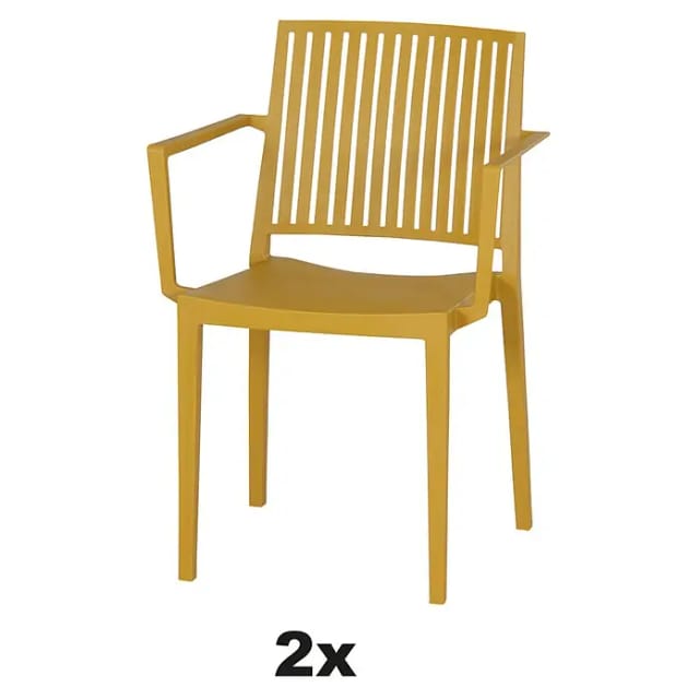 Siena Garden Stapelsessel-Set Lane 2-teilig Mustard