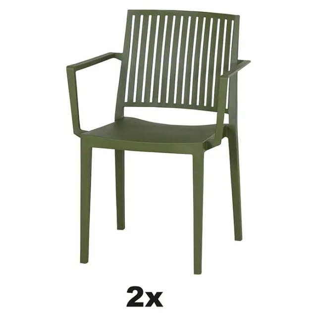 Siena Garden Stapelsessel-Set Lane 2-teilig Olive