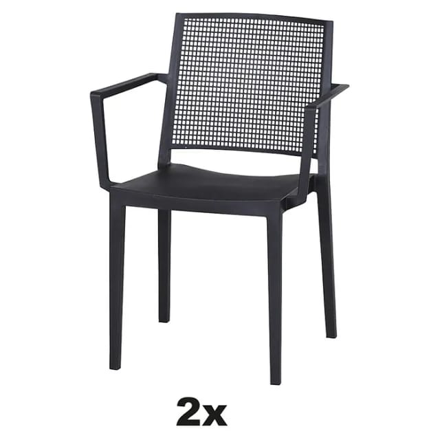 Siena Garden Stapelsessel-Set Square 2-teilig Anthrazit