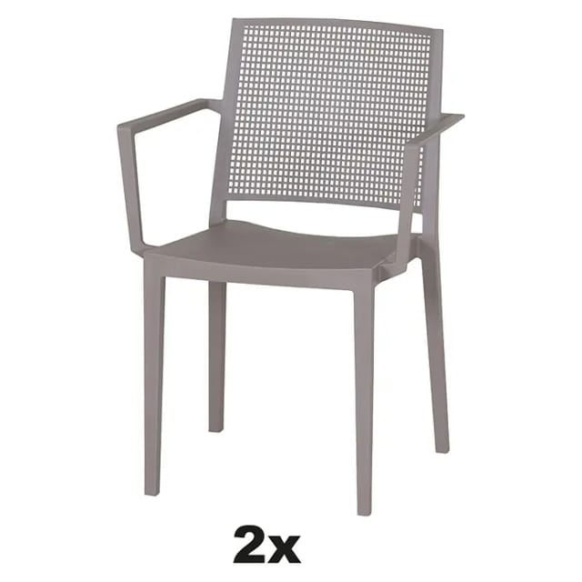 Siena Garden Stapelsessel-Set Square 2-teilig Taupe