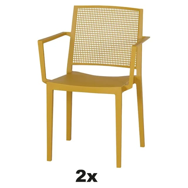 Siena Garden Stapelsessel-Set Square 2-teilig Mustard