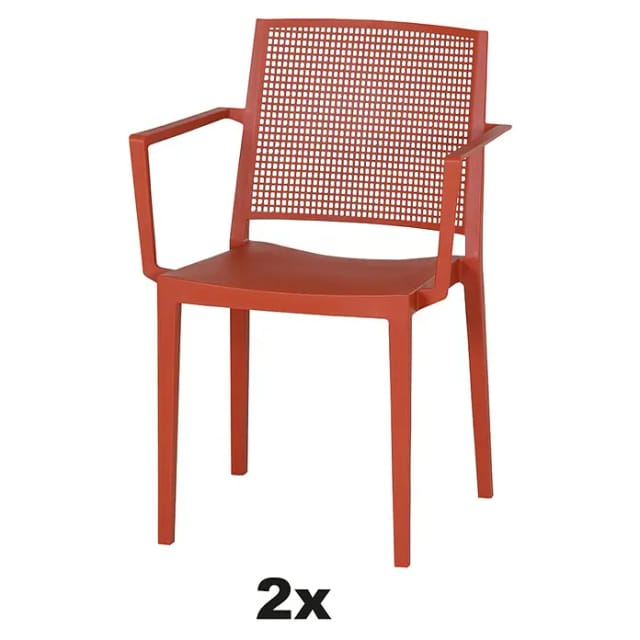 Siena Garden Stapelsessel-Set Square 2-teilig Brick