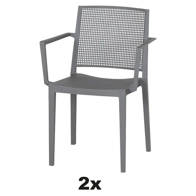 Siena Garden Stapelsessel-Set Square 2-teilig Grau