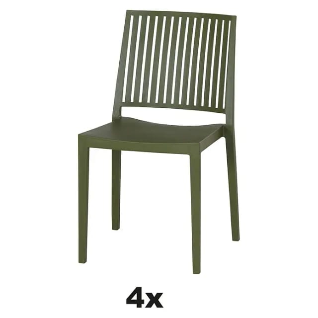 Siena Garden Stapelstuhl-Set Lane 4-teilig Olive