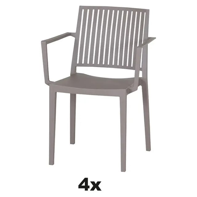 Siena Garden Stapelsessel-Set Lane 4-teilig Taupe