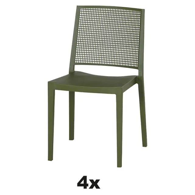 Siena Garden Stapelstuhl-Set Square 4-teilig Olive