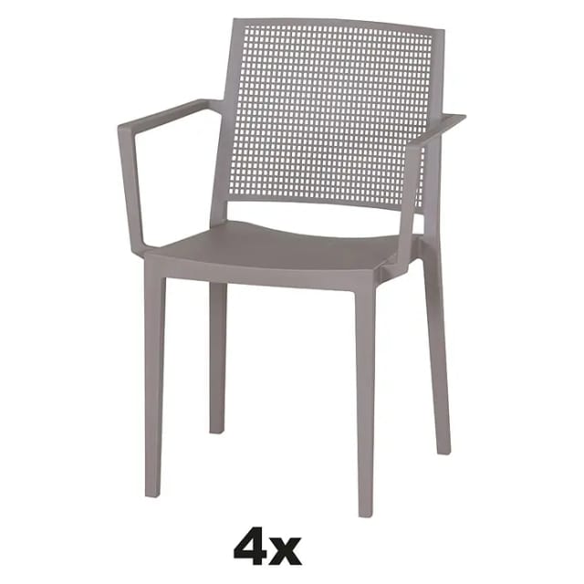 Siena Garden Stapelsessel-Set Square 4-teilig Taupe