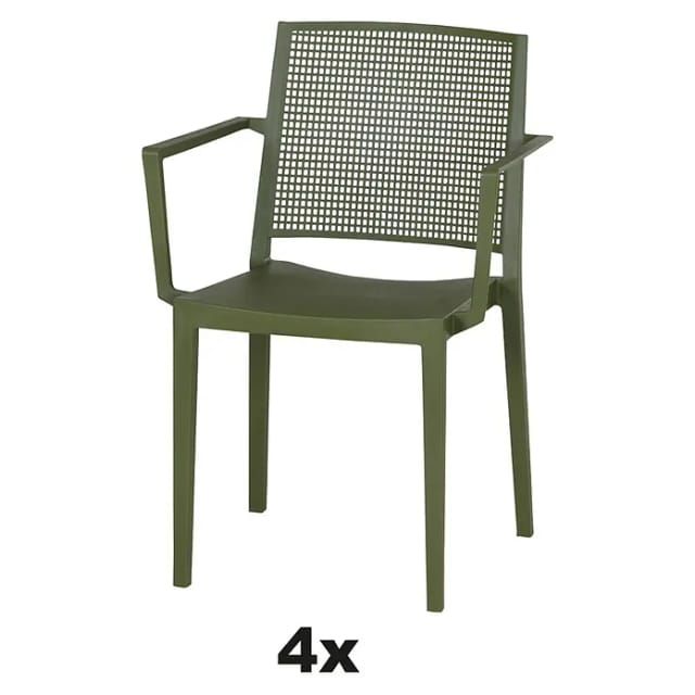 Siena Garden Stapelsessel-Set Square 4-teilig Olive