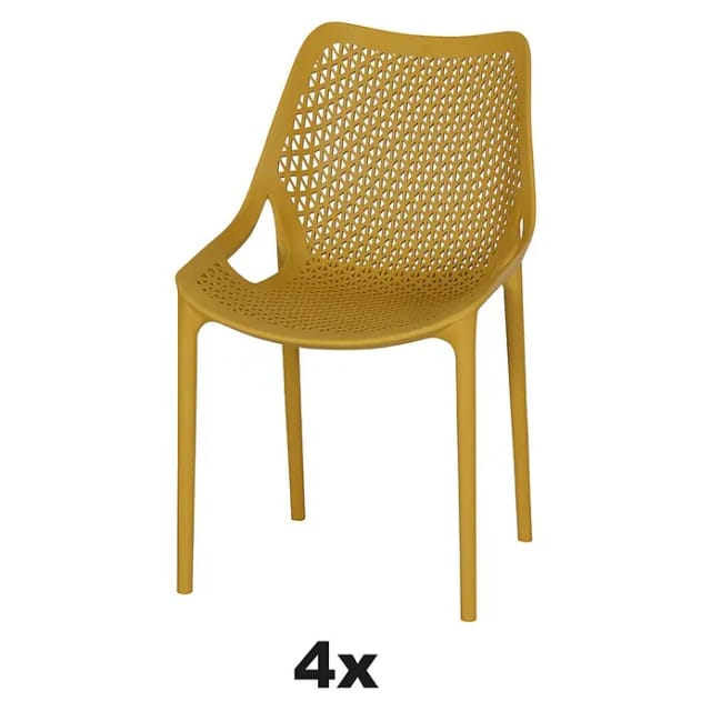 Siena Garden Stapelsessel-Set District 4-teilig Mustard
