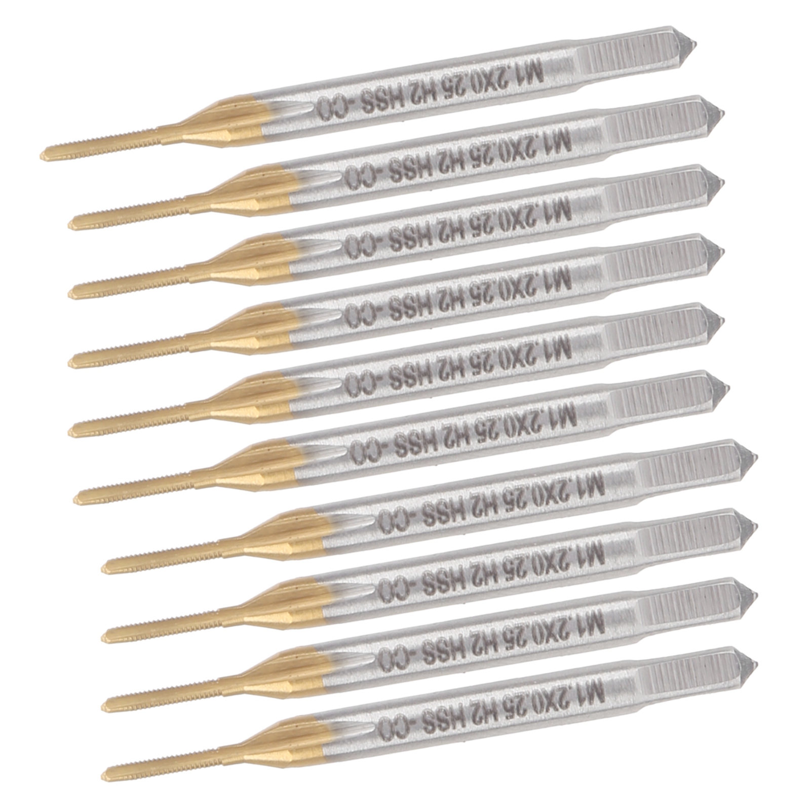 10-teiliges Gewindebohrer-set M1,2 X 0,25, Beschichtet, Titan-beschichtet, Hss, Grobes Metrisches Gewinde, Japanischer Standard