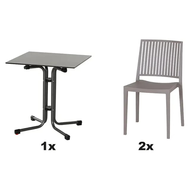 Siena Garden Gartenmöbel Set Lane 3-teilig Ø 65 cm x 71 cm Taupe