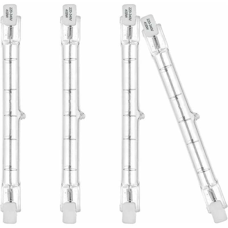 R7s-glühbirne – 400 W – 230 V – 5200 Lm – 2700 K – 118 Mm Länge – Für Die Außenbeleuchtung Von Industrieanlagen, Straßen Und Baustellen – 4er-pack