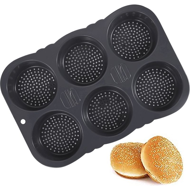 Silikon-hamburgerform – Perforierte Antihaft-form, 10,2 Cm – Für Selbstgemachte Hamburgerbrötchen – 1 Stück