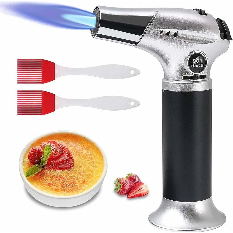 Wiederaufladbarer Gasbrenner – Einstellbare Flamme Bis 1300 °c – Sicherheitsverriegelung – Zum Kochen, Backen, Grillen, Schweißen Und Campen – 1 Stück