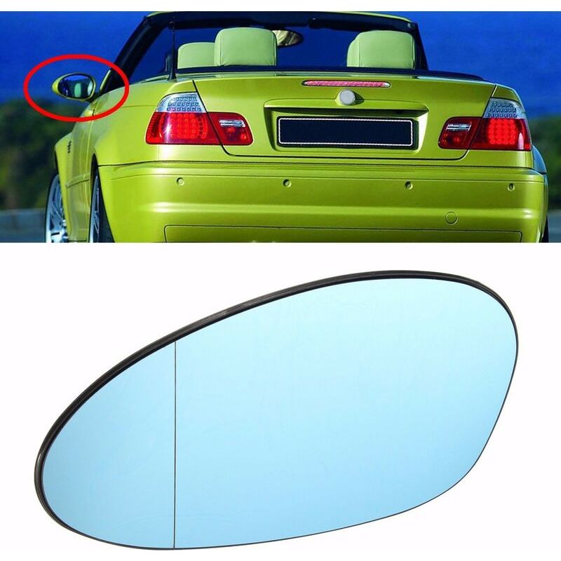 Linker Außenspiegel – Blau Getöntes Glas – Passend Für Bmw 3er M3 E46 (2001–2006) – Beheizt – Paar