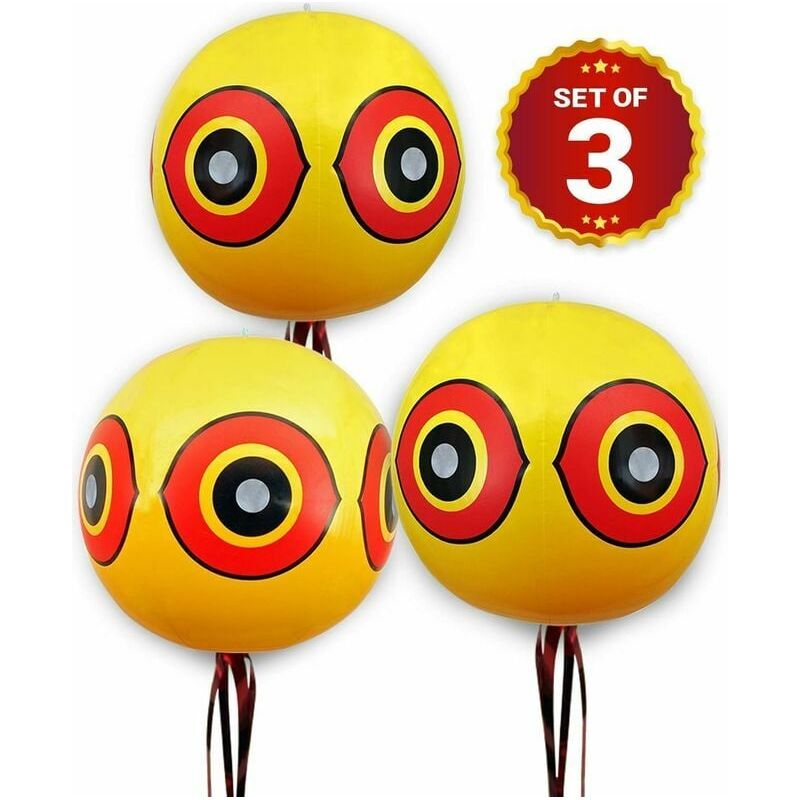 Vogelabwehrballon – Reflektierende Augen – Windbewegung – Für Garten, Pool, Boot – 3er-pack
