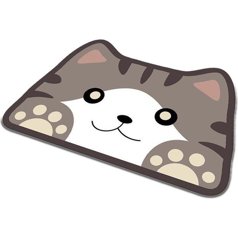 Fußmatte – Kristall-samt Mit Katzenmotiv – Saugfähig Und Rutschfest Für Bad, Schlafzimmer Und Wohnzimmer – 40 X 60 Cm – 1 Stück