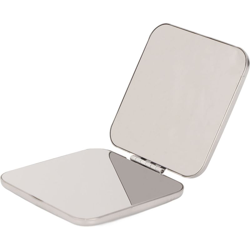 Quadratischer Taschenspiegel – Doppelseitig – Edelstahl – Zusammenklappbar – Für Reisen Und Handtaschen – 1 Stück
