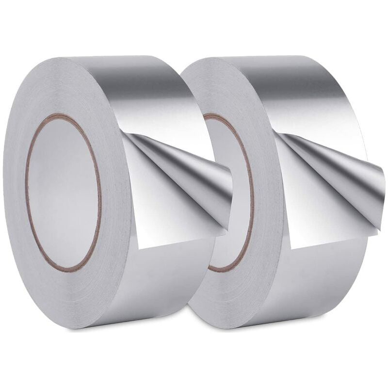 Aluminium-klebeband – 20 M X 30 Mm – 0,06 Mm Metallschichtdicke – Thermische Und Elektrische Abdichtung – Für Metalloberflächen, Küche, Bad, Elektriker – 2 Rollen