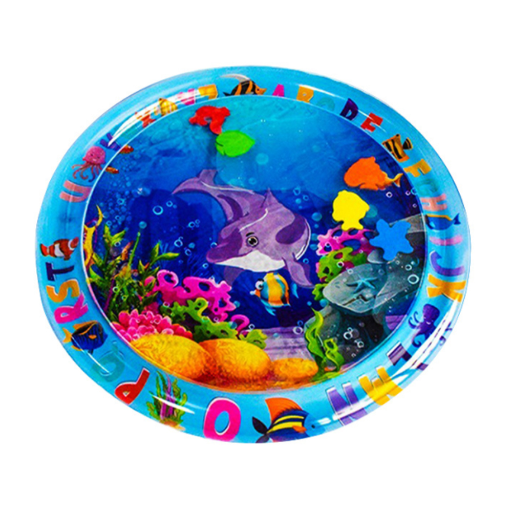 Aufblasbare Baby-wassermatte Für Lustiges Spiel, Aktivitätszentrum Zur Stimulation Des Wachstums Und Der Sensorischen Entwicklung. Runder Delphin