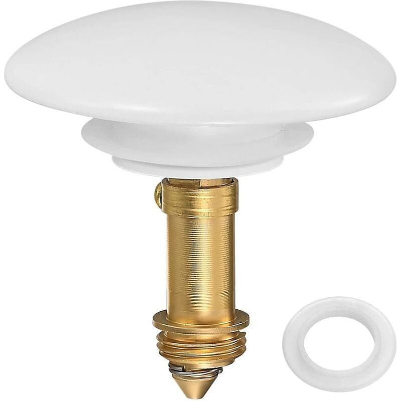 Abflussstopfen Mit Druckknopf – Kupferkern – Keramikoberfläche – Für Küchen- Und Badezimmerspülen – Durchmesser 36 Bis 39 Mm – 1 Stück