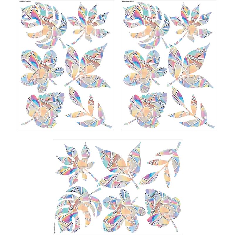 Fensteraufkleber – Regenbogenprisma – Elektrostatische Pvc-folie – Für Glattes Glas – 3 Stück