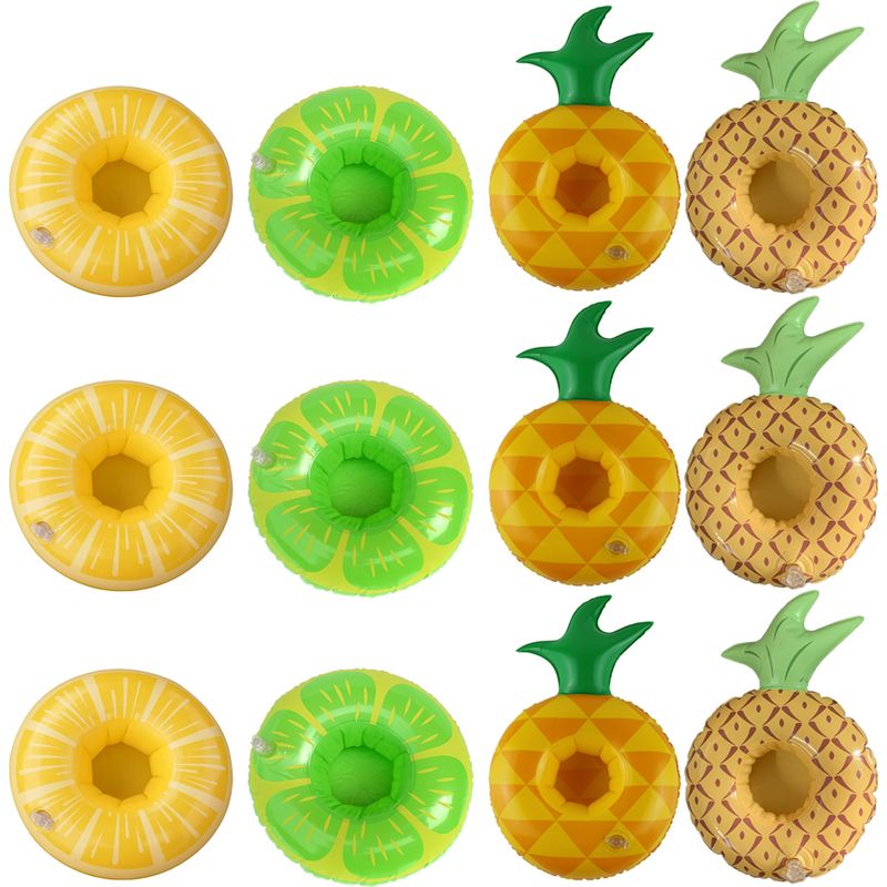Aufblasbarer Getränkehalter – Fruchtform – Pvc – Für Pool, Garten, Sommerparty – 12er-pack