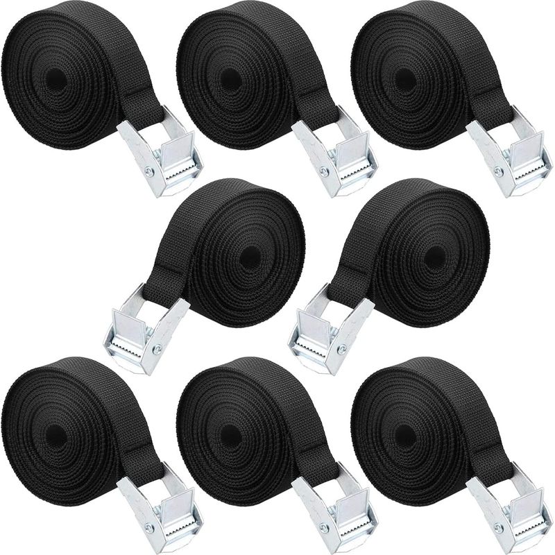 Ratschen-spanngurt – 2,5 Cm X 1 M – Für Motorrad, Auto, Fahrrad, Gepäck – 8er-pack
