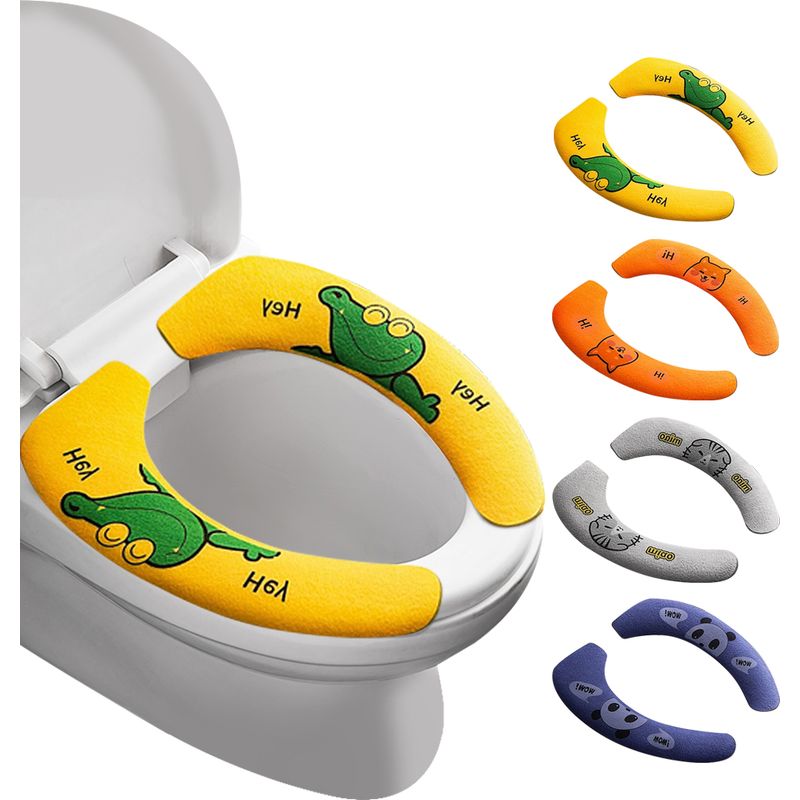 Toilettensitzkissen – 37 X 9 Cm – Waschbares Und Wiederverwendbares Plüschmaterial – Hinterlässt Keine Spuren – 4 Stück