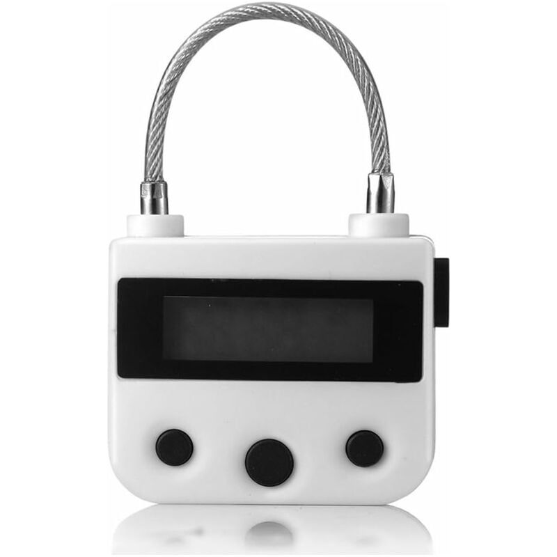 Zeitschloss – Elektronisches Vorhängeschloss Mit Timer – Maximale Countdown-zeit: 99 Stunden – Zugfestigkeit: 130 Kg – Wiederaufladbarer Lithium-akku (usb) – 1 Stück