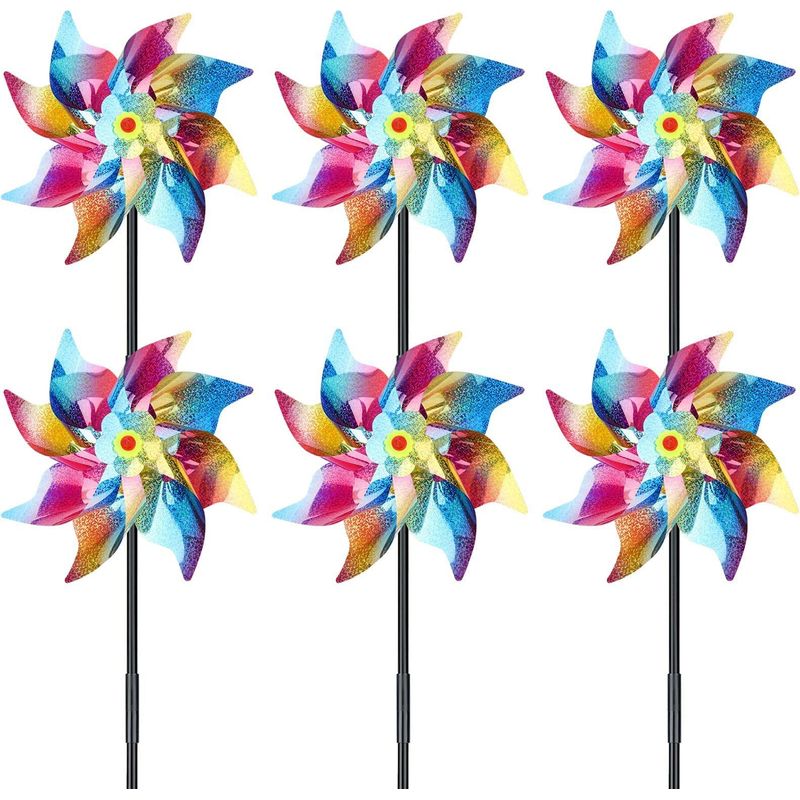 Vogelschutz-turbine – Reflektierender Windschutz – Für Balkon, Garten, Obstgarten, Dach – 55 Cm – 6er-pack