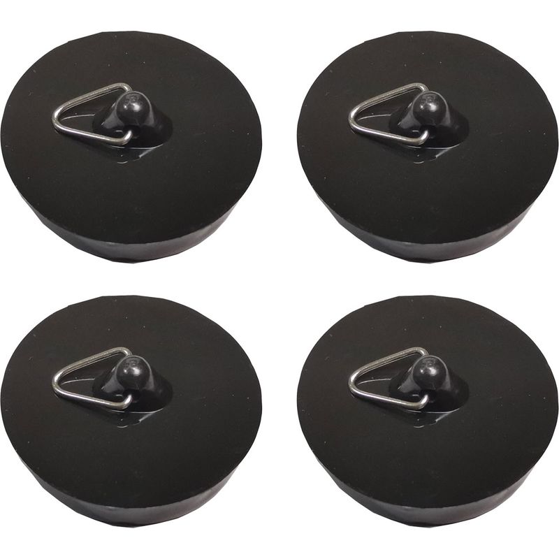 Spülbeckenstöpsel – Universeller Pvc-abflussstöpsel, Durchmesser 42 Bis 45,6 Mm – Für Küchen-, Badezimmer- Und Waschbeckenspülen – 4er-packung, Schwarz