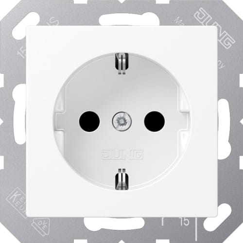 Jung Steckdose Schutzkontakt Safety+ 16 A 250 V Schneeweiß Matt
