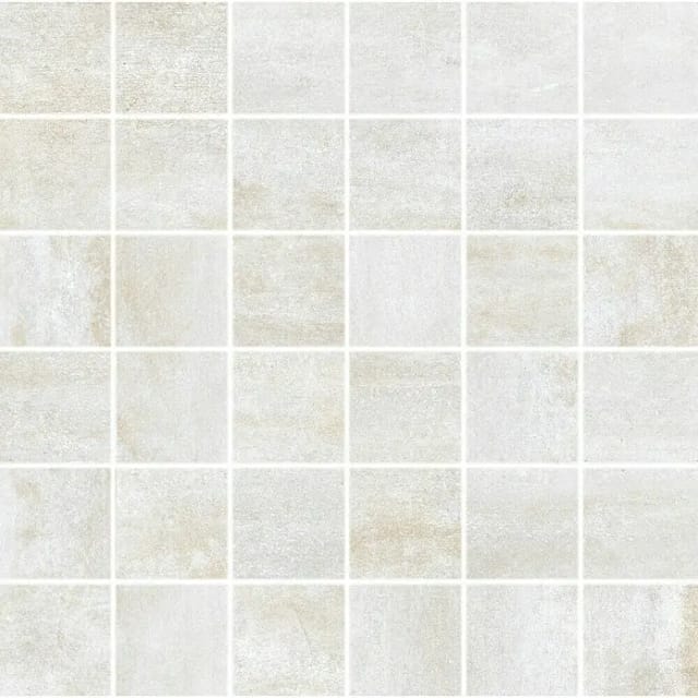Vabene Mosaikfliese Allora Due Bianco Feinsteinzeug Weiß 30 cm x 30 cm
