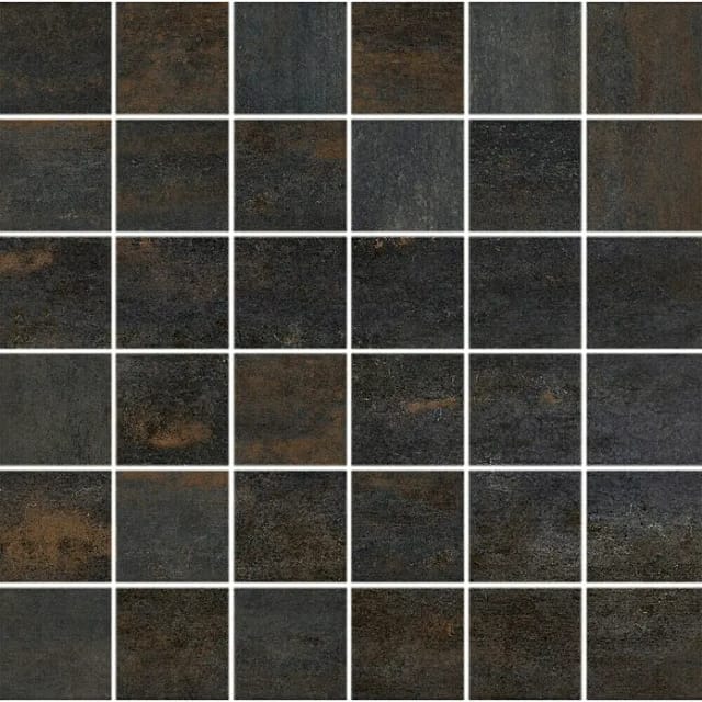 Vabene Mosaikfliese Allora Due Nero Feinsteinzeug Anthrazit 30 cm x 30 cm
