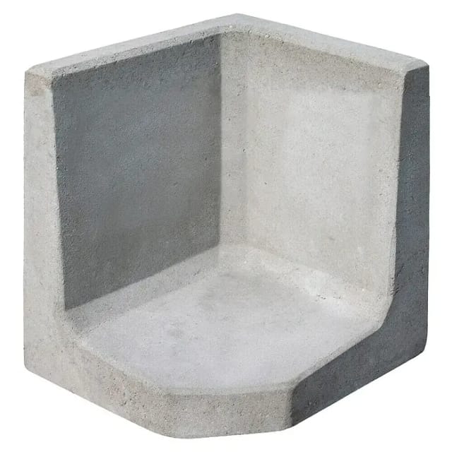Diephaus L-Stein Ecke unbewehrt Grau 50 x 50 x 50 x 7 cm