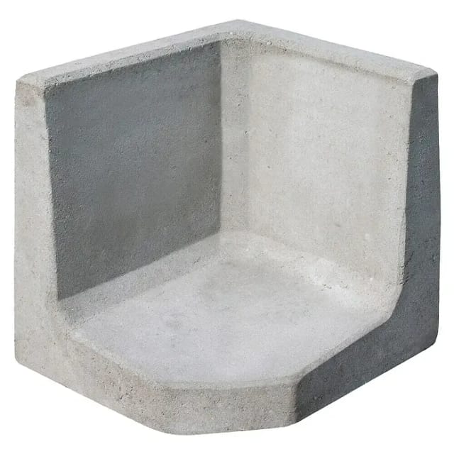 Diephaus L-Stein Ecke unbewehrt Grau 40 x 50 x 50 x 7 cm