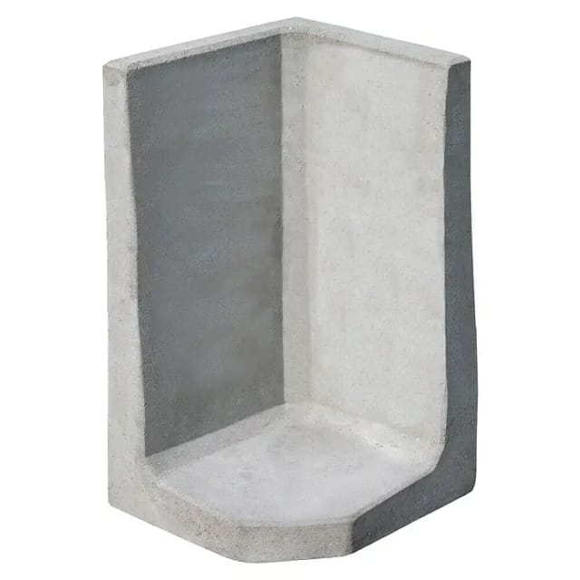 Diephaus L-Stein Ecke unbewehrt Grau 80 x 50 x 50 x 7 cm