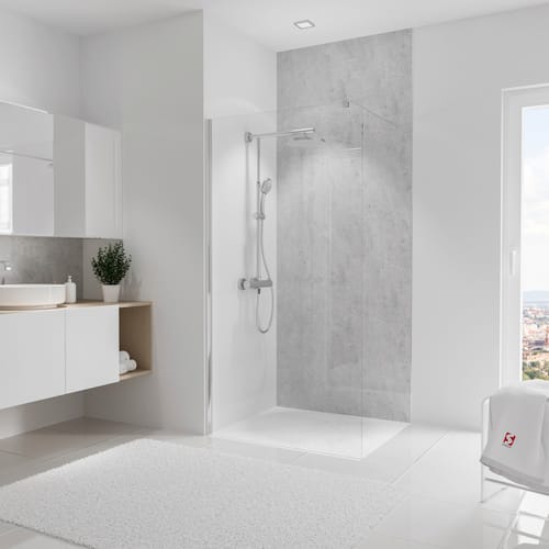 Schulte ExpressPlus Duschrückwand Decodesign Hochglanz 100x255cm Stein Grau-Hell