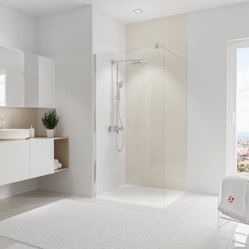 Schulte ExpressPlus DecoDesign Duschrückwand 100 x 255 cm Hochglanz Creme-Beige