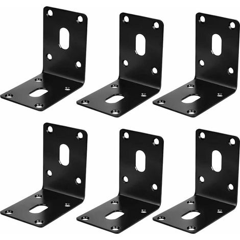 6-teiliges Set Winkelverbinder Aus Edelstahl, Rechtwinklige Stützen, L-förmige Winkel, Eckverbinder Aus Edelstahl Für Regale, Schränke, Stühle, Tische (schwarz)